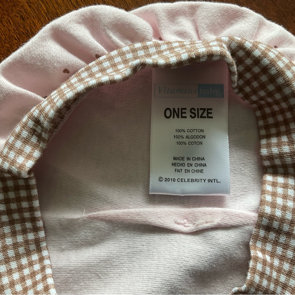 Pink and Brown Gingham Baby Outfit